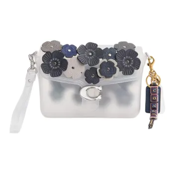 COACH PVC Shoulder Bag Crossbody Bag Medium Size Women's Transparent Silver