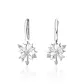 Snowflake Hoop Earrings (White Zircon)