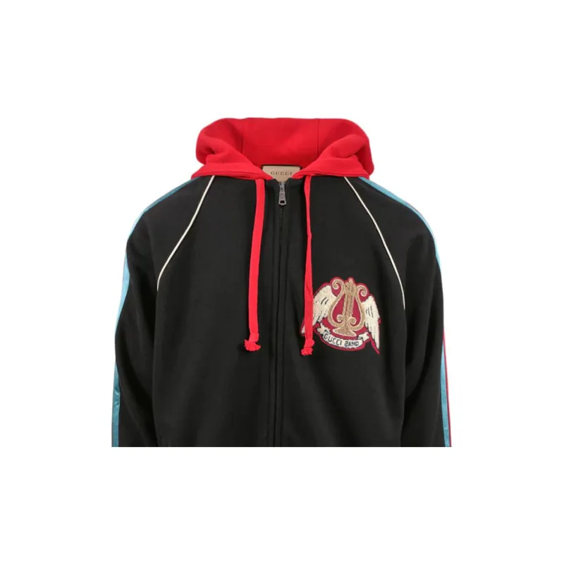 GUCCI Patch Zipped Cotton Hoodie-2