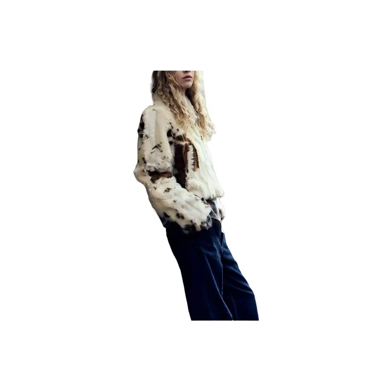 ZARA Trf Velvet feel Coat Women's Beige-2
