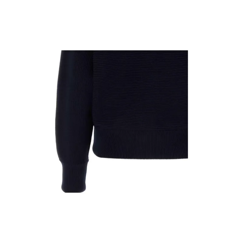GUCCI Navy Blue Stretch Cotton Blend Polo Shirt-3