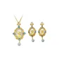 French Vintage Rococo Hoop Earrings+Necklace Two-Piece Set