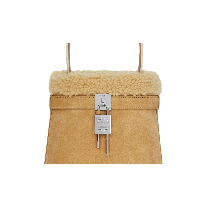 Givenchy Shark Lock Cow Leather Bucket Bag, Shoulder Bag, Crossbody Bag, Handbag Regular Women's Hazelnut-5