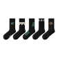 Black Crew Socks D Set-5 Pack