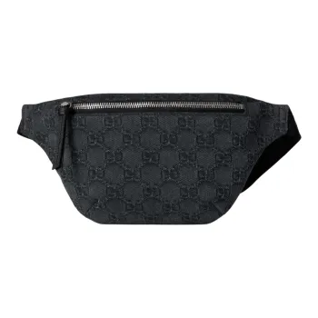 GUCCI Denim One Shoulder Crossbody Fanny Pack Kids' Black