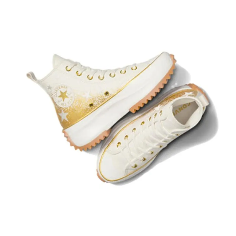 Converse Women's Run Star Hike Platform High 'Gold & Embroidered Stars' Women's-4