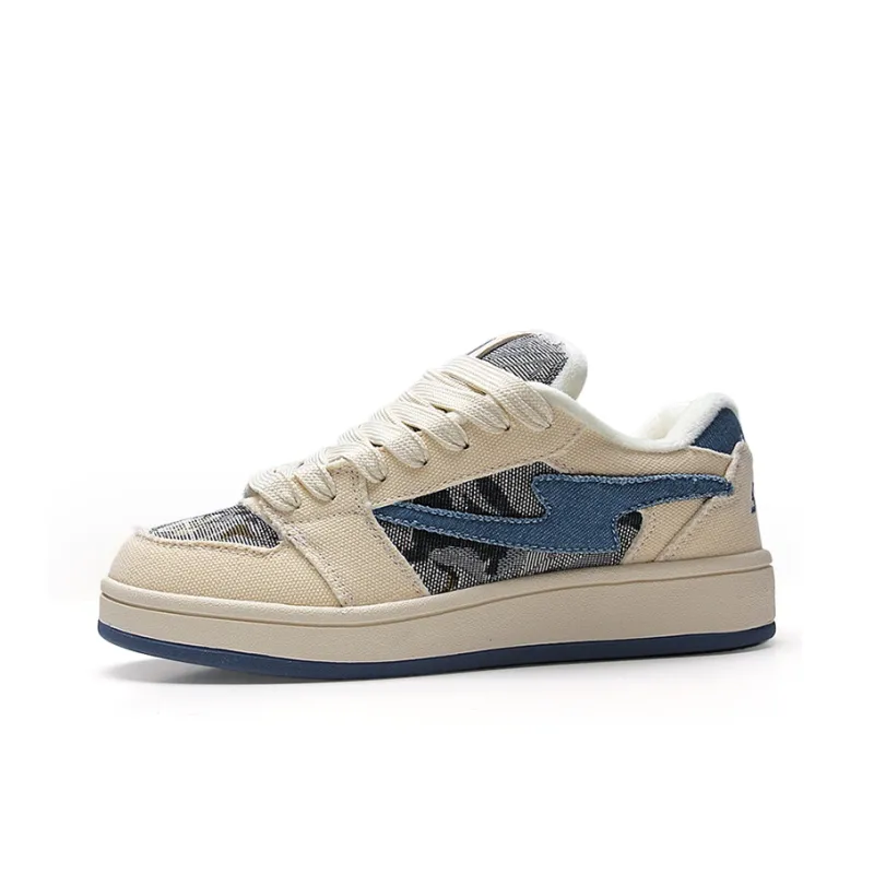 STUR YSN Wear resistant And Lightweight Low Top Skateboard Shoes Unisex Denim Blue-0