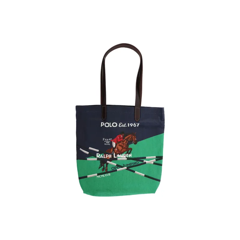 Polo Ralph Lauren Polyester Tote Bag Shopping Bag Shoulder Bags Men's Green & Blue-0