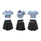 [Short-Sleeved Set]Gray Lake Blue+Starburst Black
