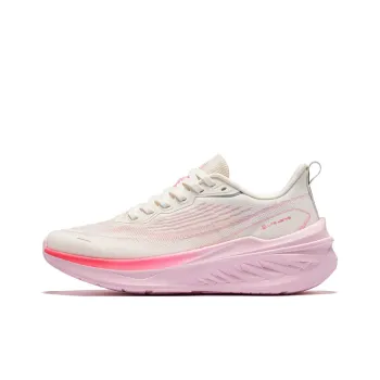 Erke Cushioning Wear Resistant Low Top Running Shoes Women's Microcrystalline White Peach Blossom Pink