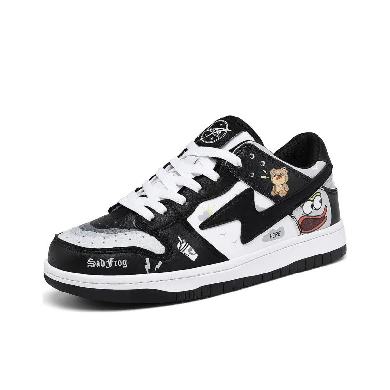 Pepe The Frog Anti-Slip And Wear-Resistant Height Increasing Low-Top Skateboard Shoes Unisex-10
