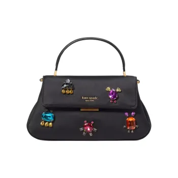 Kate Spade Gracie Satin Handbag Small Size Women's Black