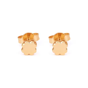Royal Dragon Mirror 18K Gold Stud Earrings Women's