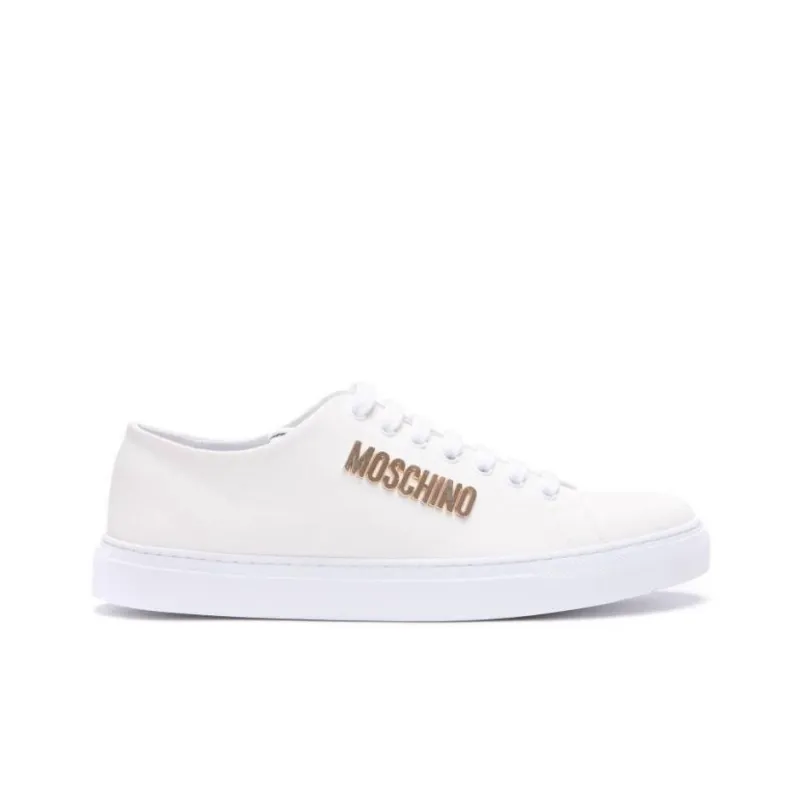 MOSCHINO Low Top Stylish Skateboarding Shoes Men's White-1