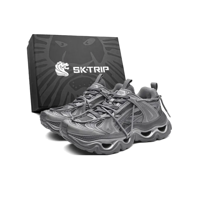 SK.TRIP Cushioning Abrasion Resistant Lightweight Height Increasing Mat Low Top Chunky Sneakers Men's Box-7