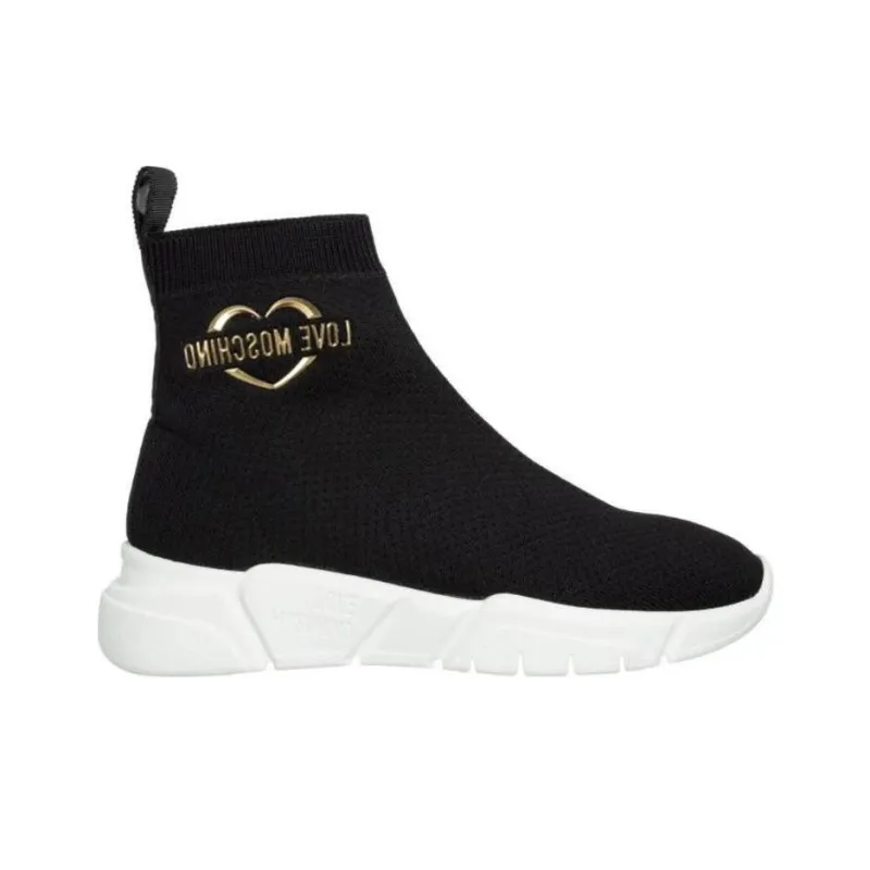 LOVE MOSCHINO High Top Sports Casual Shoes Women's Black-1