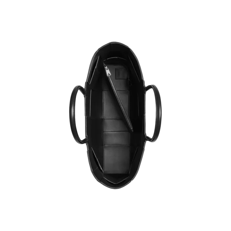 Bottega Veneta Lambskin Handbag Tubas Men's Black-1