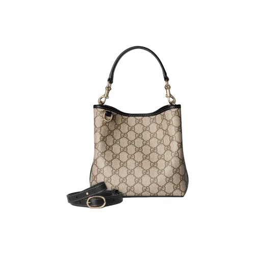 GUCCI Coated Canvas Portable Crossbody Bag Shoulder Bag Mini Women's Beige & Dark Brown