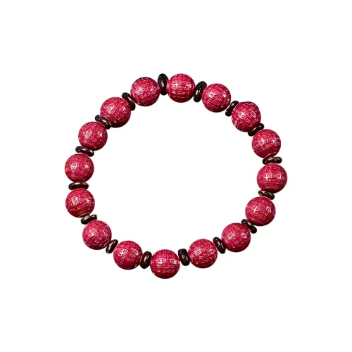 Stone On The Line Cinnabar Jade Bracelets Unisex