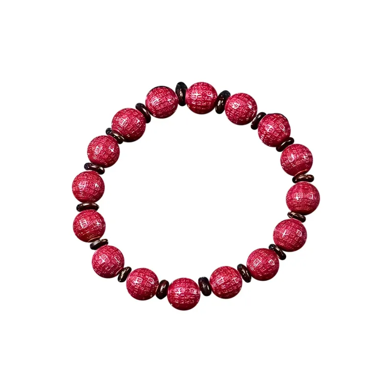 Stone On The Line Cinnabar Jade Bracelets Unisex-0
