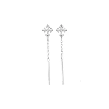 CARAT'S DIARY S999 Fine Silver Drop Earrings Women's