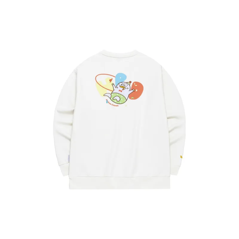 361° x XIAOLIUYA LIANMINGKUAN Sweatshirt Unisex Cream White-1