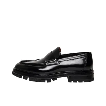 Santoni Lug sole Leather Penny Loafers