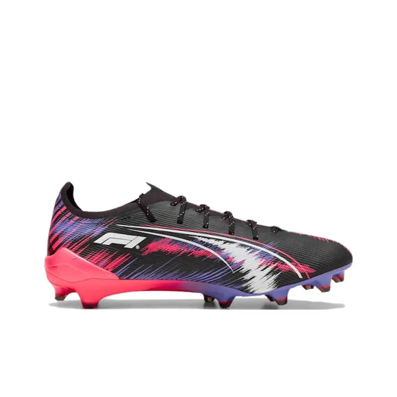 PUMA ULTRA Anti Slip Wear Resistant Soccer Shoes Men's Black Red Purple-1