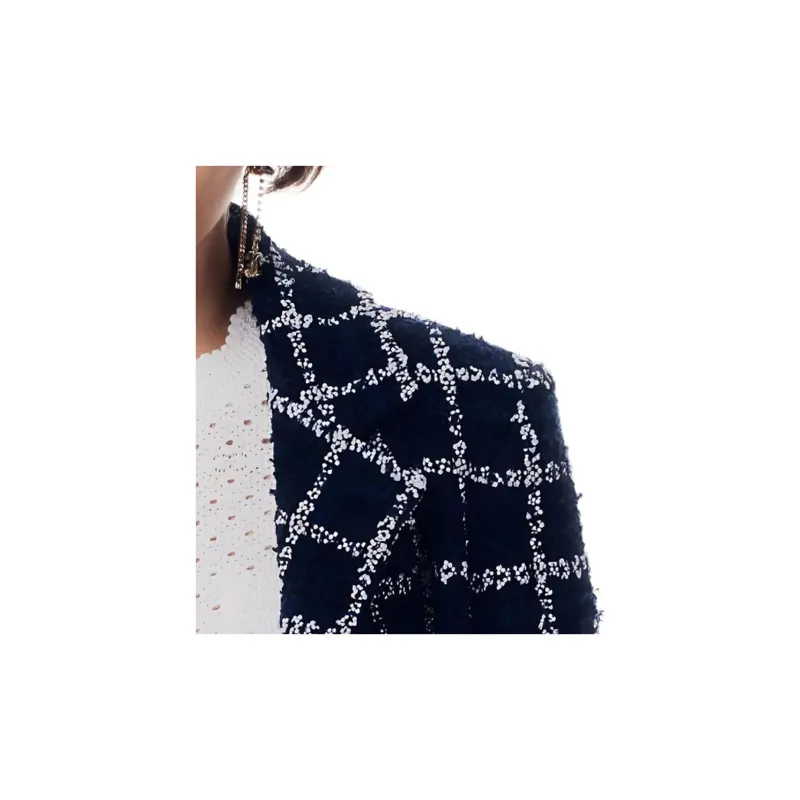 CHANEL 24 New Spring And Summer Arrivals Jackets Coats Women's Marine Blue-5