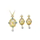 French Vintage Rococo Necklace+Hoop Earrings Two-Piece Set