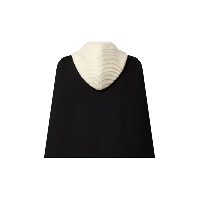 LOUIS VUITTON Ribbed Hood Double Face Cape-3