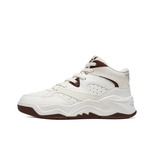 361° Anti Slip Wear Resistant High Top Casual Shoes Men's White Brown