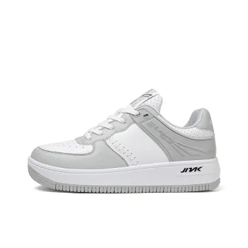 Kinglake Slip Resistant Cushioning Abrasion Resistant Low Top Skateboard Shoes Unisex White Gray