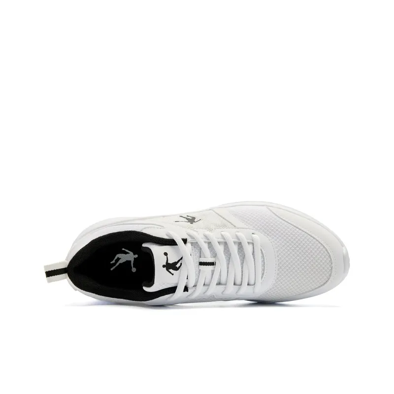 QIAODAN Support Lightweight Low Top Casual Running Shoes Men's White Black-4