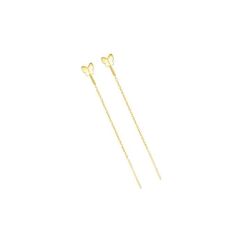 Old Qingyun Silver Building 18K Gold Drop Earrings Women's