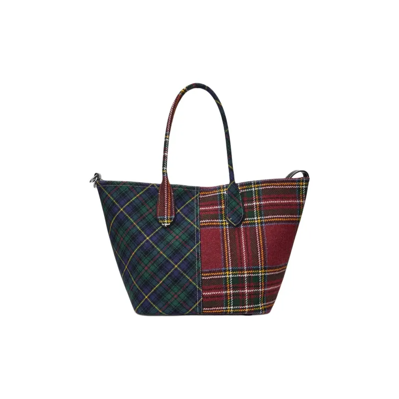 Polo Ralph Lauren Bellport Wool Tote Bag Shopping Bag Shoulder Bag Handbag Medium Size Women's Red & Multicolor-2
