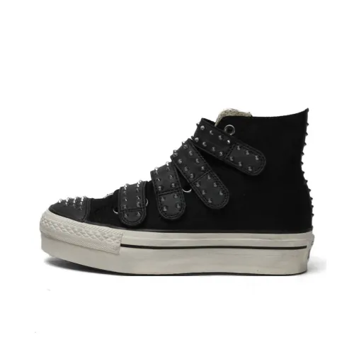 Converse All Star Wear-resistant And Lightweight High-Top Canvas Shoes Women's Black White