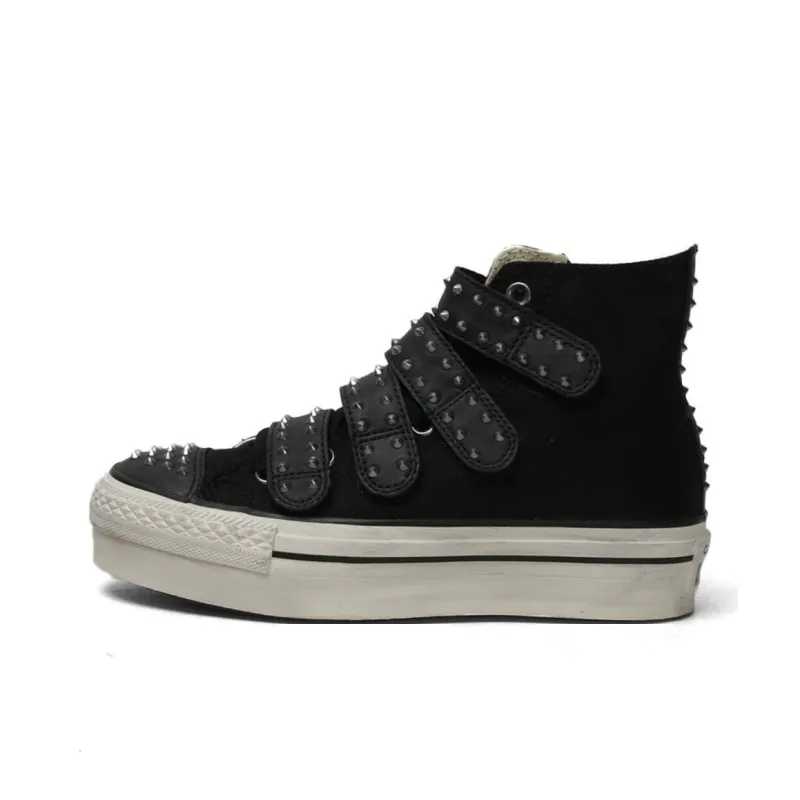 Converse All Star Wear-resistant And Lightweight High-Top Canvas Shoes Women's Black White-0