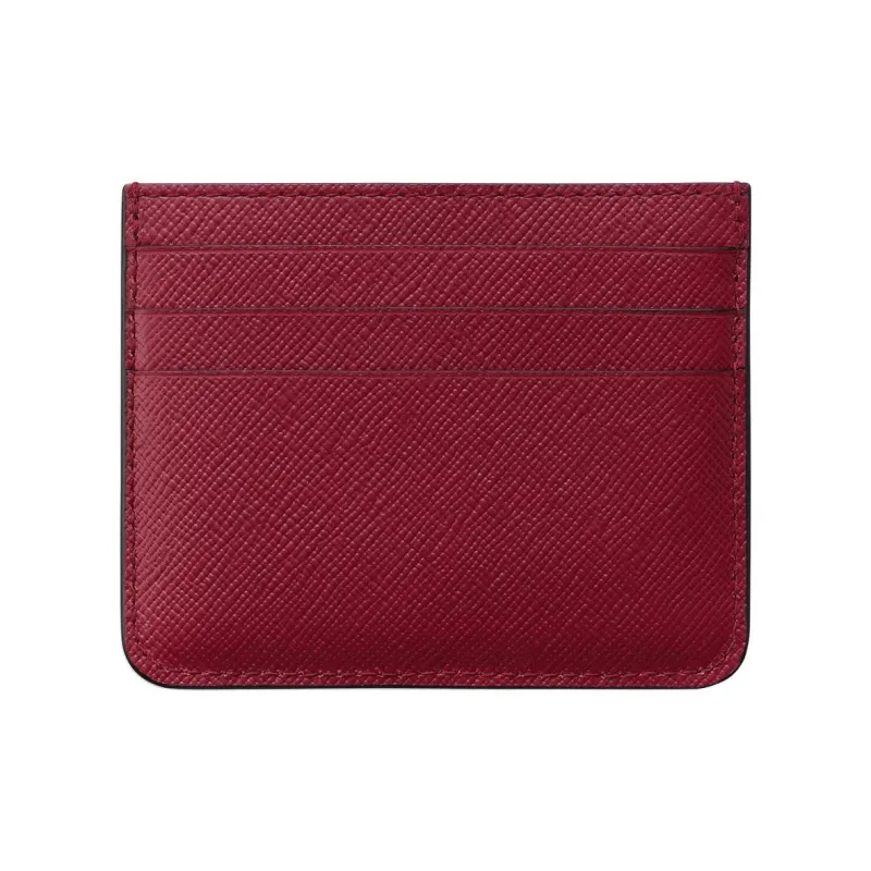CARTIER Lambskin Card Holder Unisex Cherry Red-1