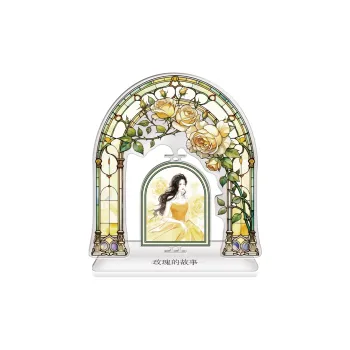 TENGXUNSHIPINCAOCHANGDI 'The Story Of Rose' Rotating Color Window Acrylic Stands