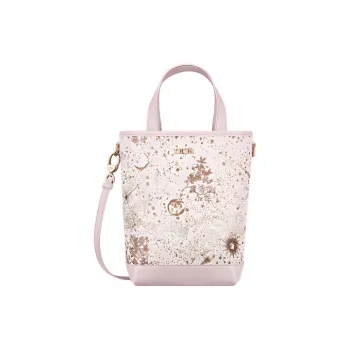 DIOR Cotton And Linen Blend Canvas Bucket Bag Handbag Shoulder Bag Crossbody Bag Kids' Bag Kids' Light Pink