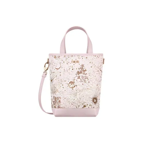 DIOR Cotton And Linen Blend Canvas Bucket Bag Handbag Shoulder Bag Crossbody Bag Kids' Bag Kids' Light Pink