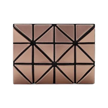 ISSEY MIYAKE CARD WALLET STRIPE Polyvinyl Chloride Resin Card Holder Mini Women's Light Brown