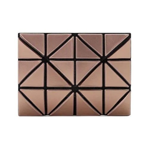ISSEY MIYAKE CARD WALLET STRIPE Polyvinyl Chloride Resin Card Holder Mini Women's Light Brown