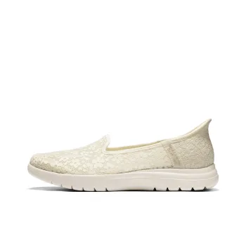 Skechers Lace Unlined Shoes Durable Breathable Low Top Casual Shoes Women's Ivory