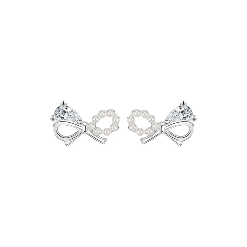 Heart Grass 999 Fine Silver Stud Earrings Women's-0