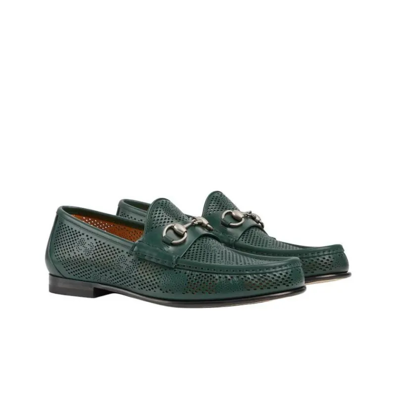 GUCCI Horsebit 1953 Loafers Men's Green-2