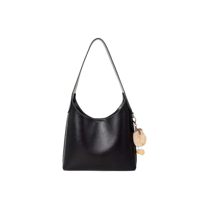 Teenmix Cow Leather With Synthetic Leather Hobo Bag, Handbag, Shoulder Bag, Tote Tubas Women's Coffee/Black-11