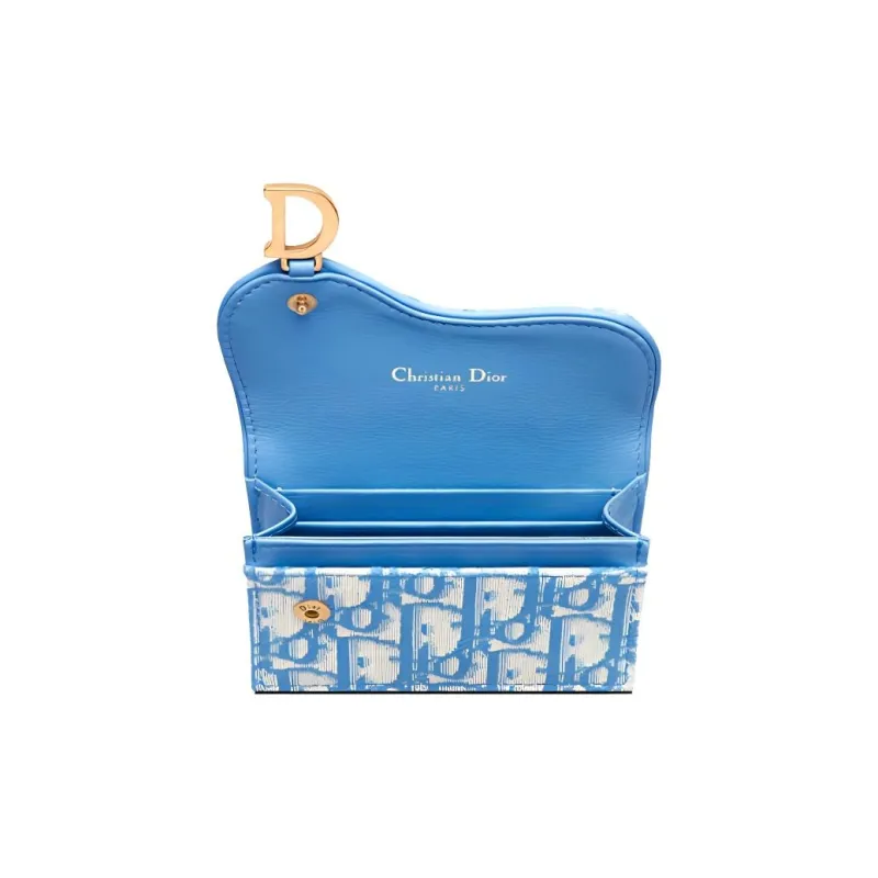 DIOR Canvas With Leather Canvas Bag Wallets Women's Cornflower Blue-2