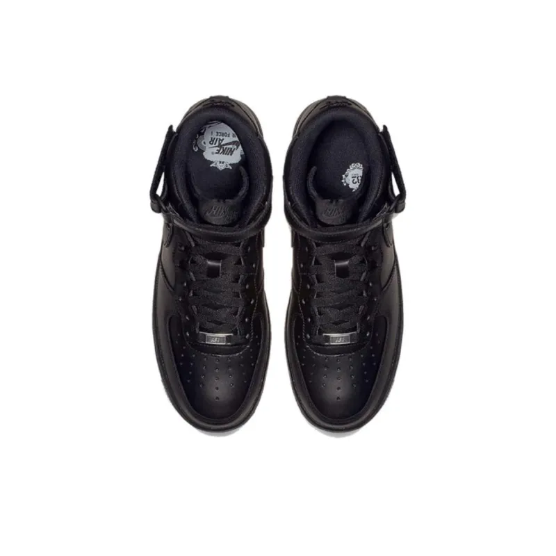 Nike Air Force 1 Mid '07 Wear-Resistant Mid-Top Skateboard Shoes Unisex Black 2020 Edition-3